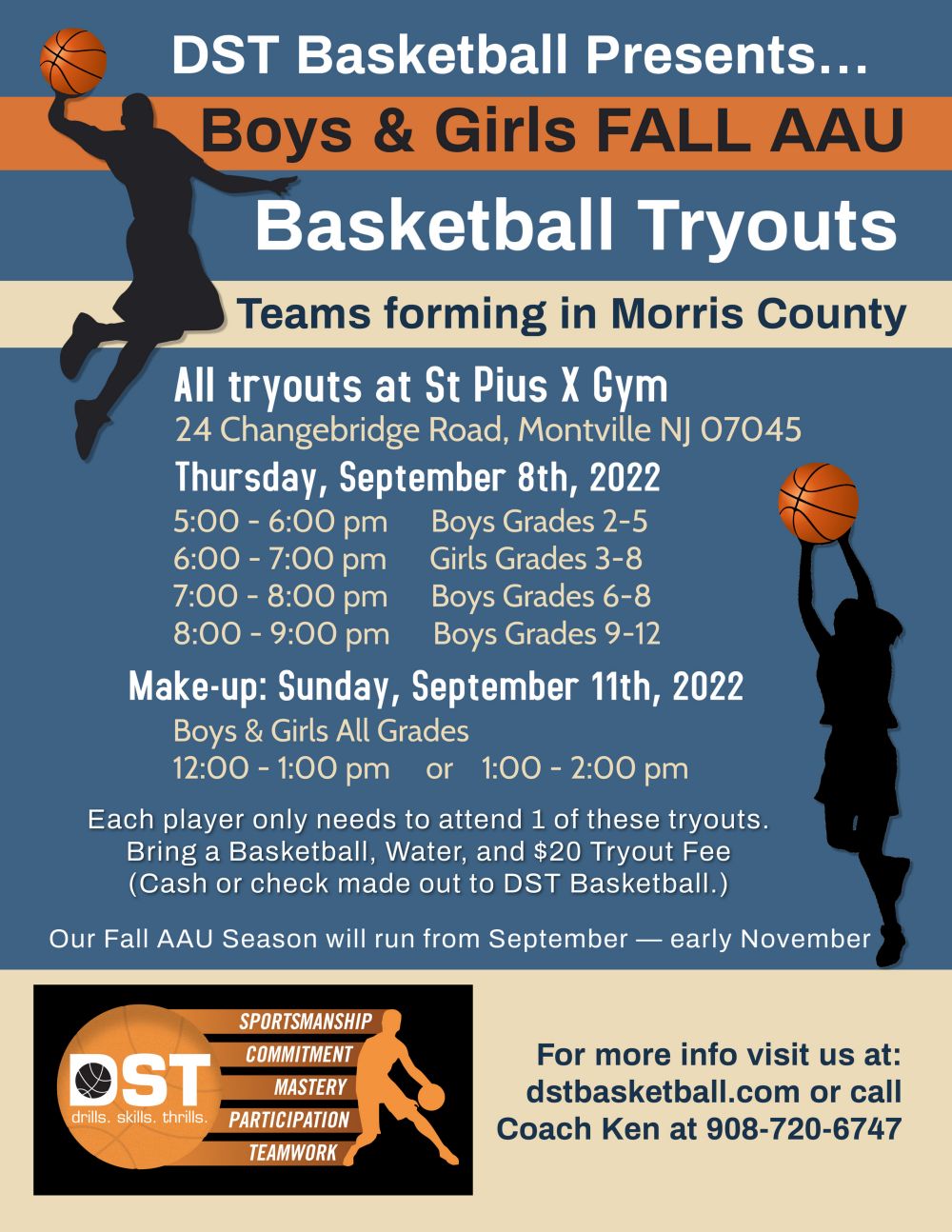 Morris County AAU Basketball Registration DST Basketball Premier